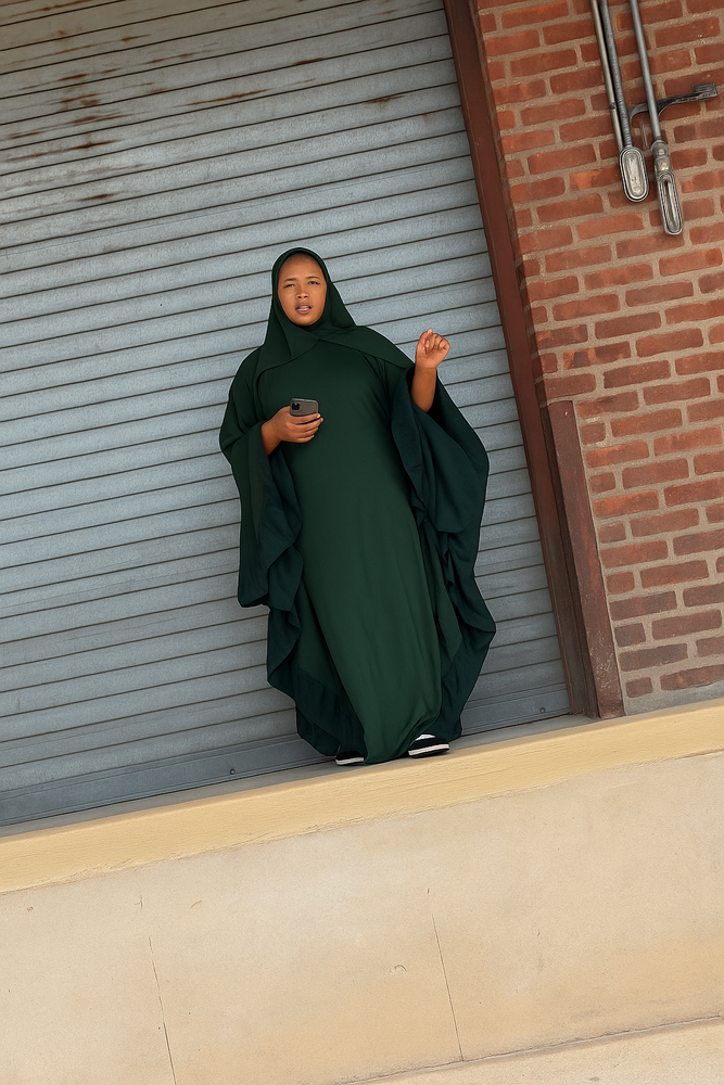 Ruffled Down Abaya